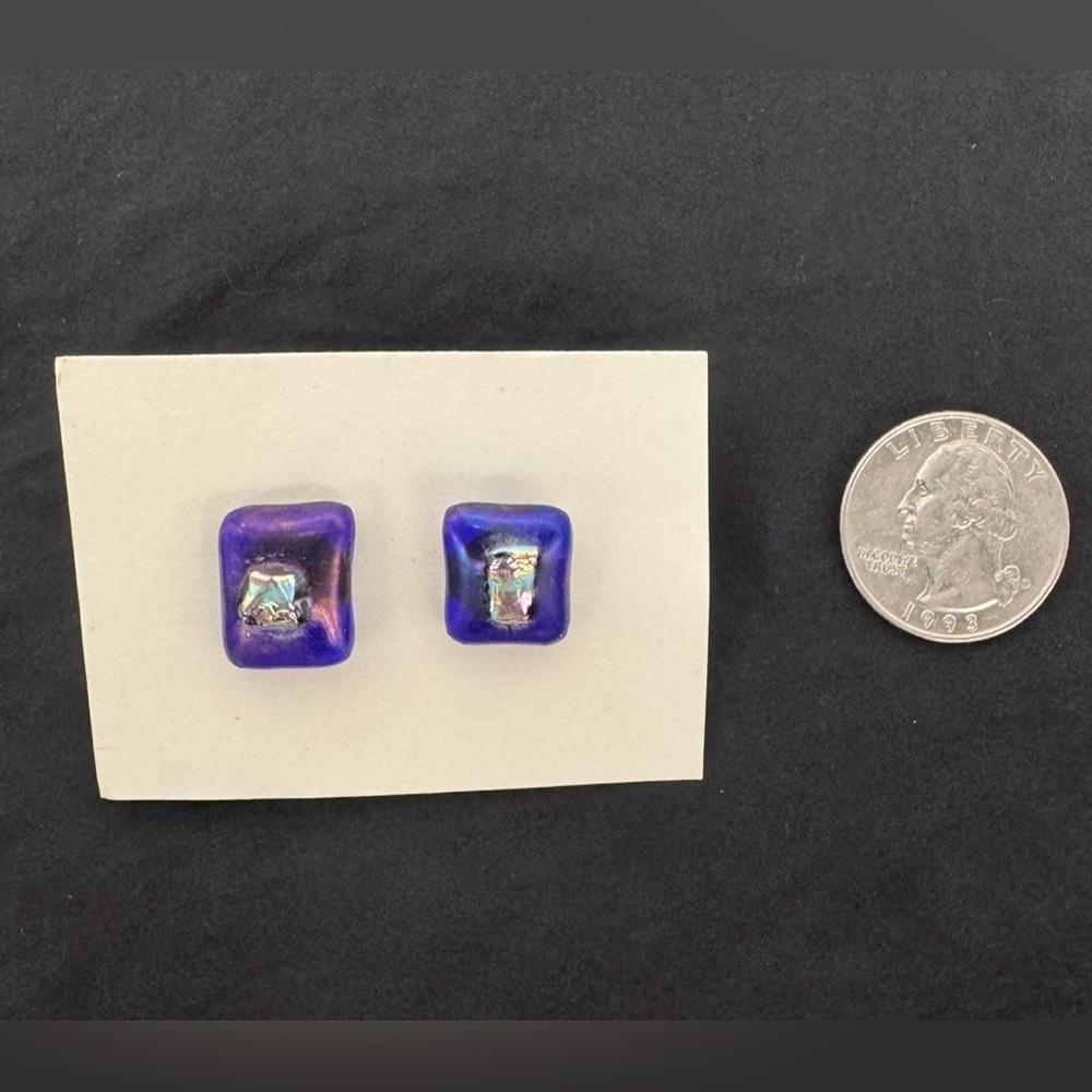 Fused glass stud earrings